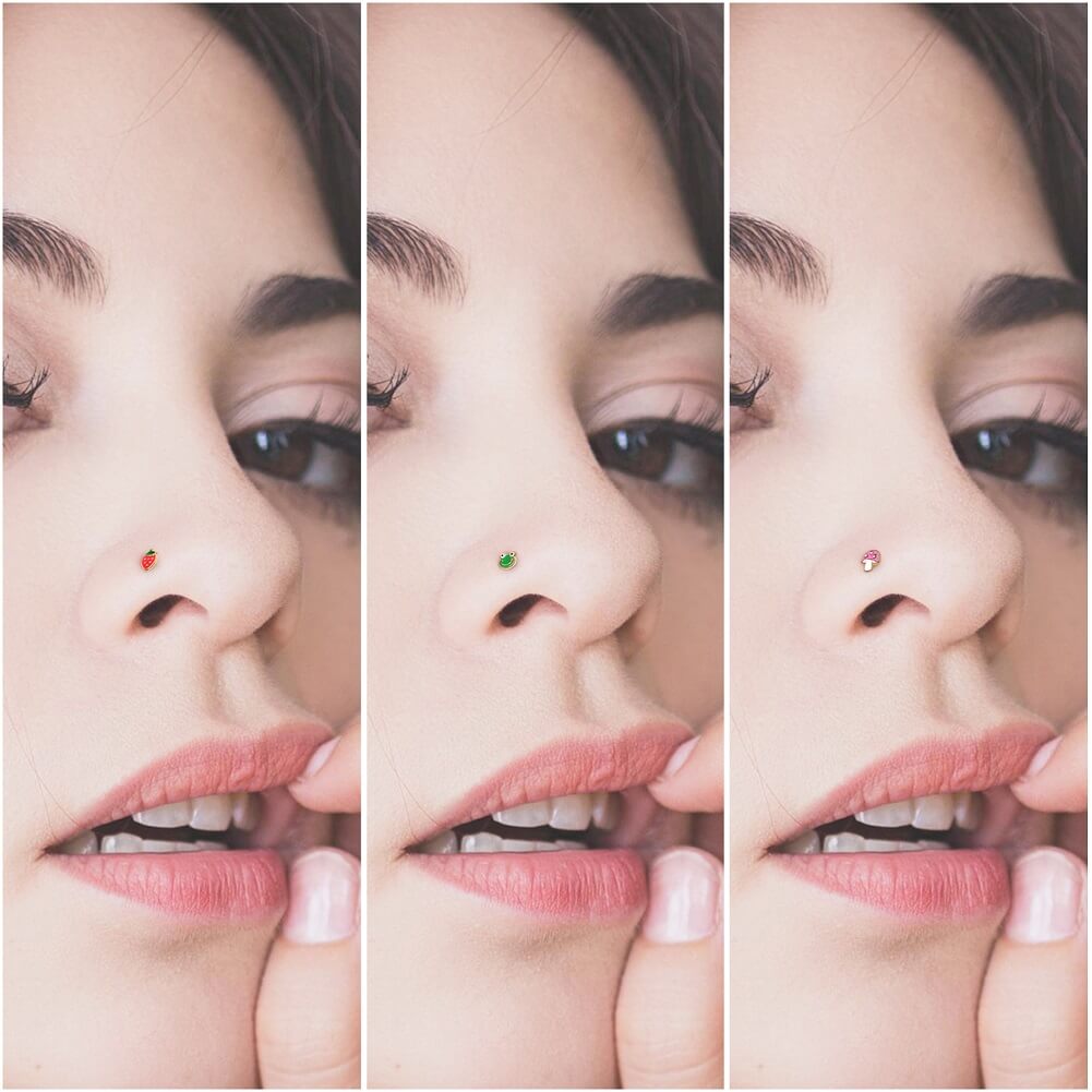 l shaped nose stud