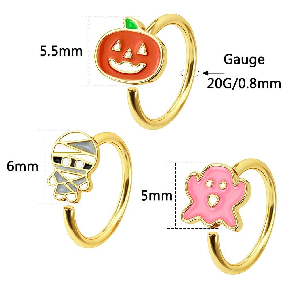 20g pumpkin nose ring