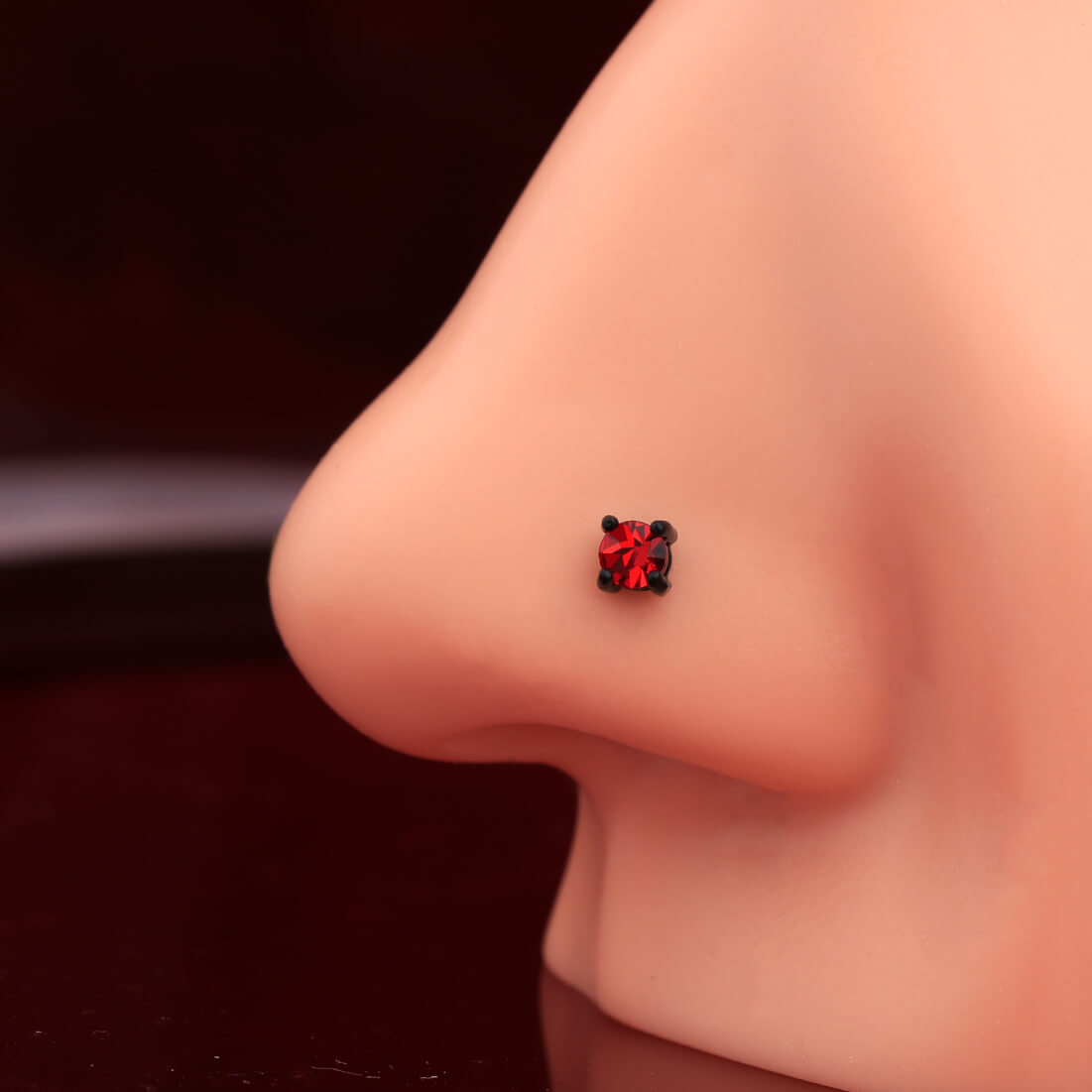 20G 3PCS Black & Red Spider Nose Stud Set