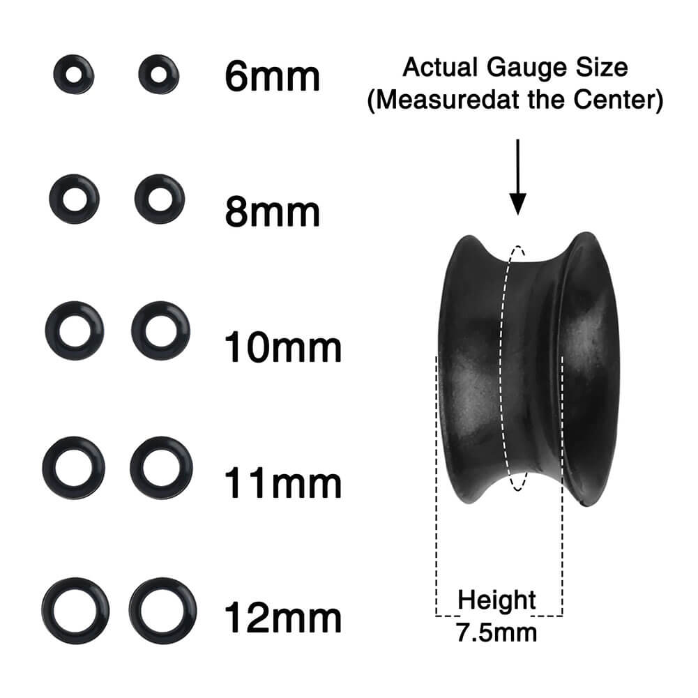 12PCS 6-12,7mm Doppel geblendete Silikon Ohr stöpsel Tunnel