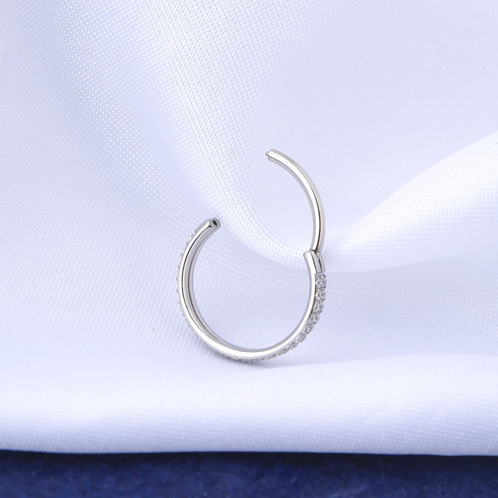 16G Doppel ringe Kristall klappbares Segment Clicker Hoop