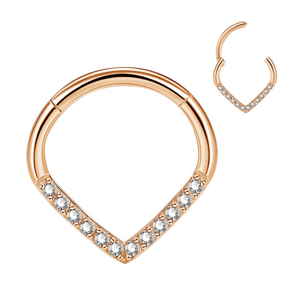 rose gold triangle septum ring