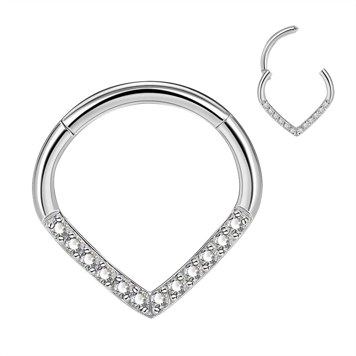 stainless steel triangle septum rings 