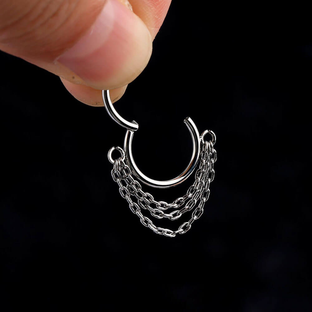 clicker septum piercing chain