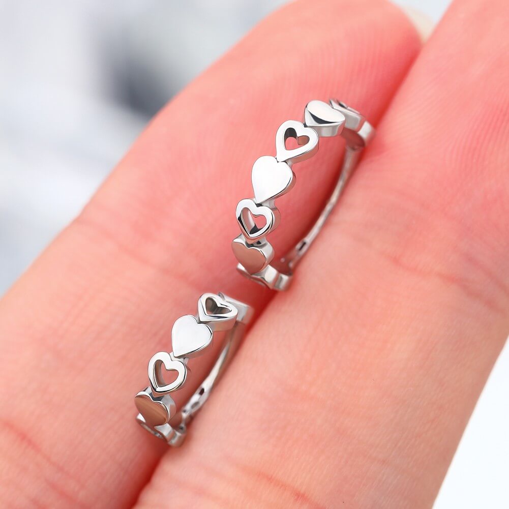 stainless steel heart cartilage earring