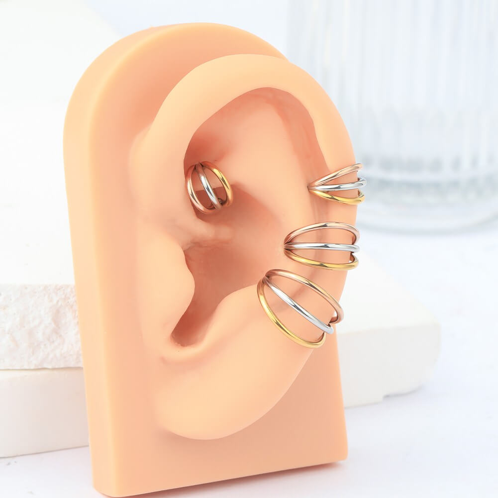 triple conch piercing hoops