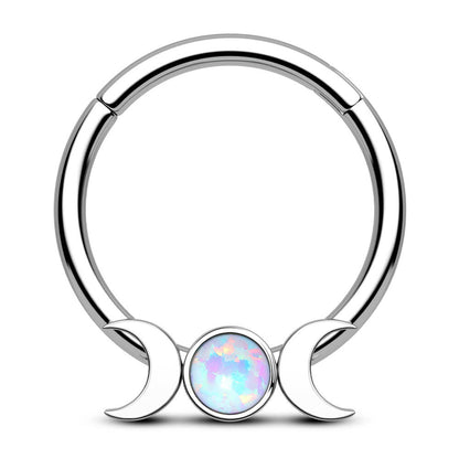 moon phase septum ring oufer body jewelry