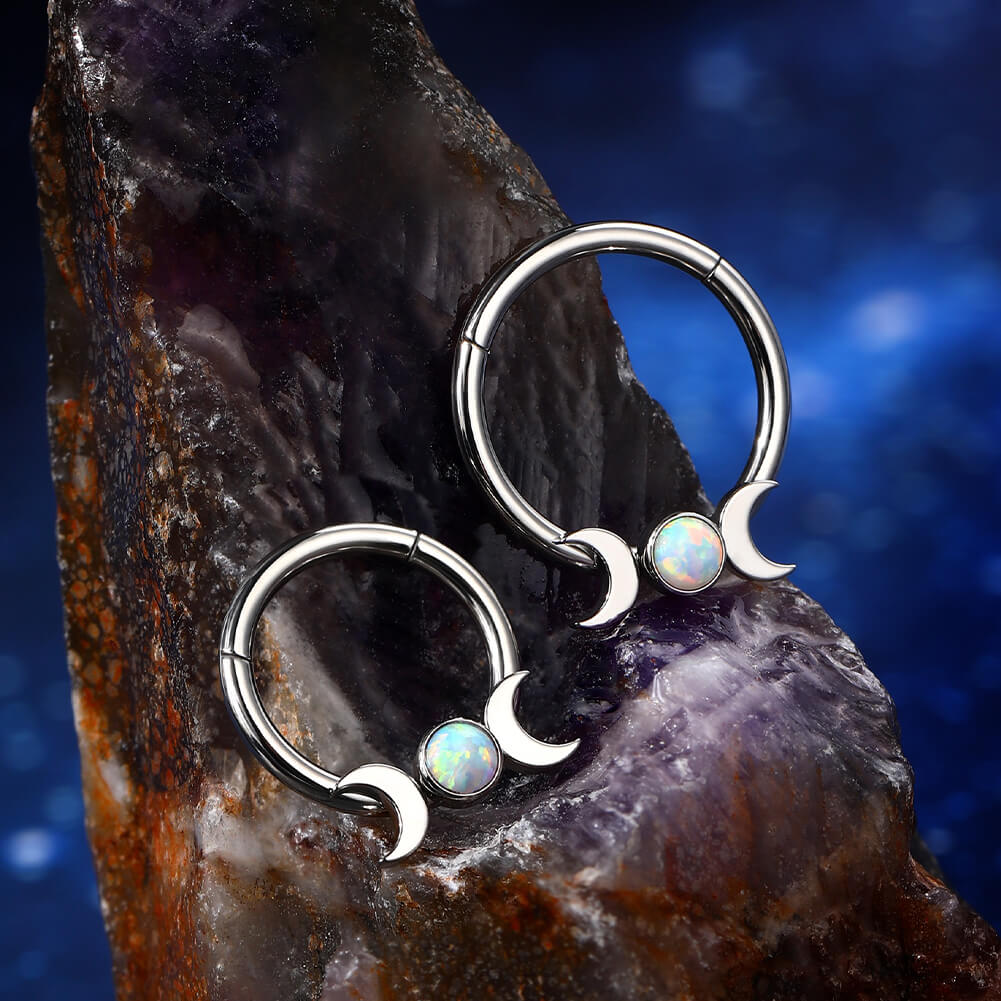 stainless moon phase septum ring