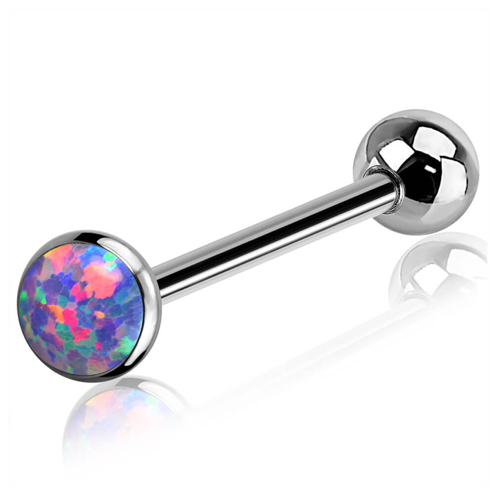 purple opal tongue ring