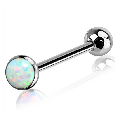 opal tongue ring