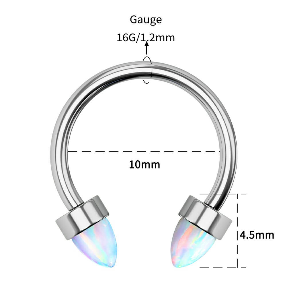 16g internally threaded septum jewelry