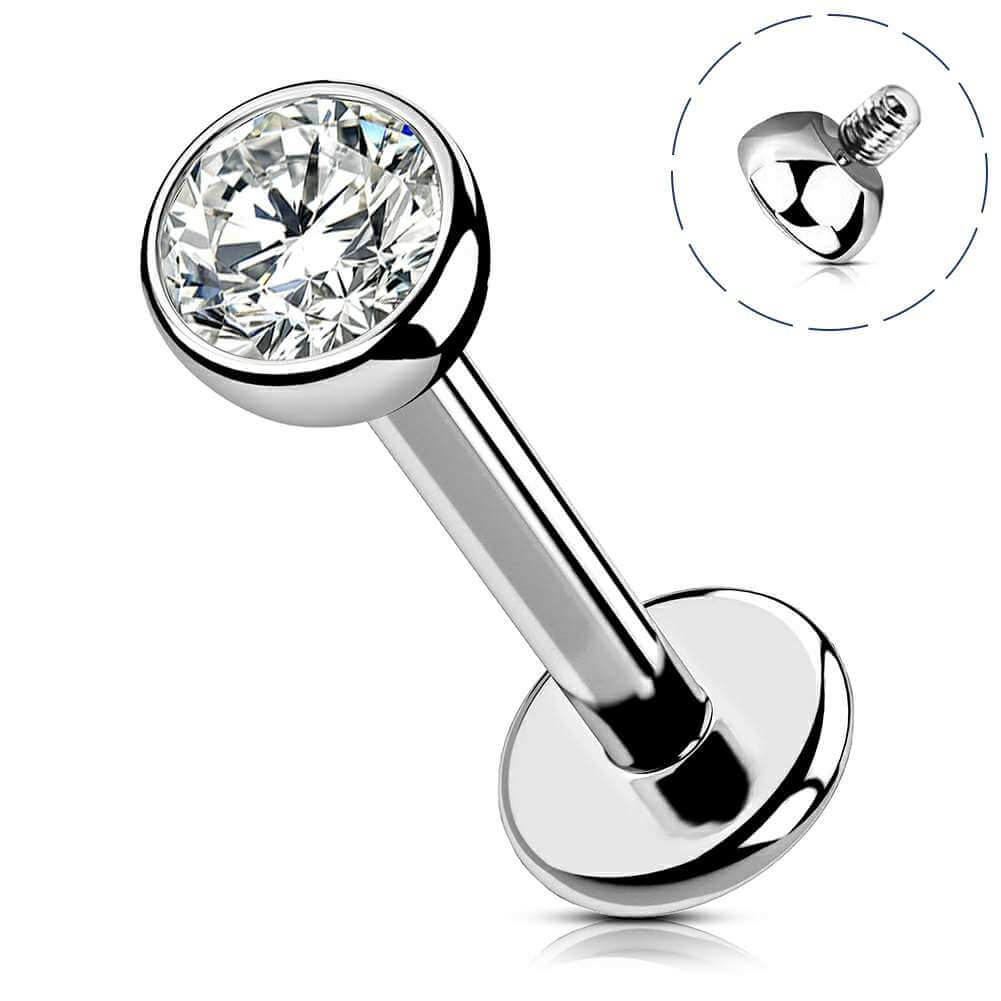 oufer flat back labret nose stud