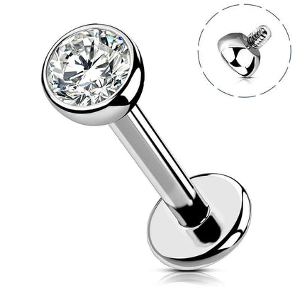 oufer flat back labret nose stud