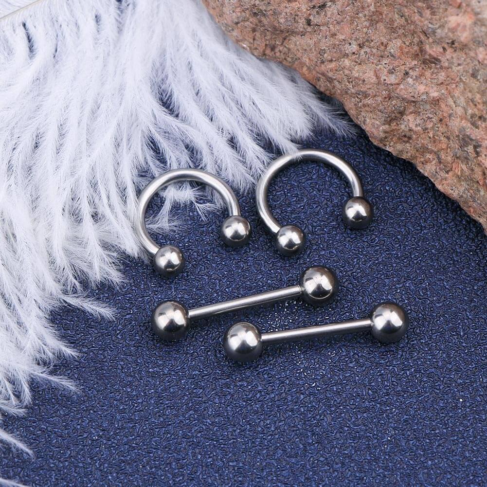 4PCS 14G Titan Nippel Ringe Nippel Hantel Piercing