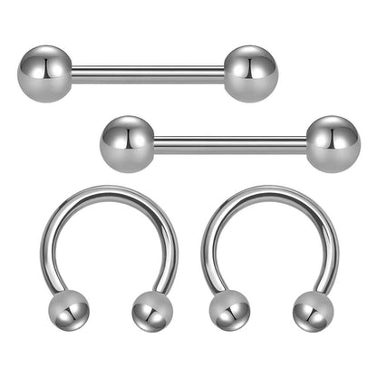 4PCS 14G Titan Nippel Ringe Nippel Hantel Piercing