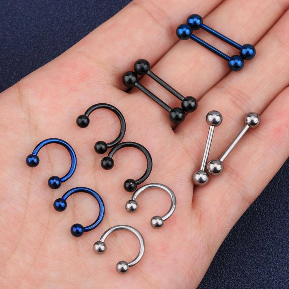 4PCS 14G Titan Nippel Ringe Nippel Hantel Piercing