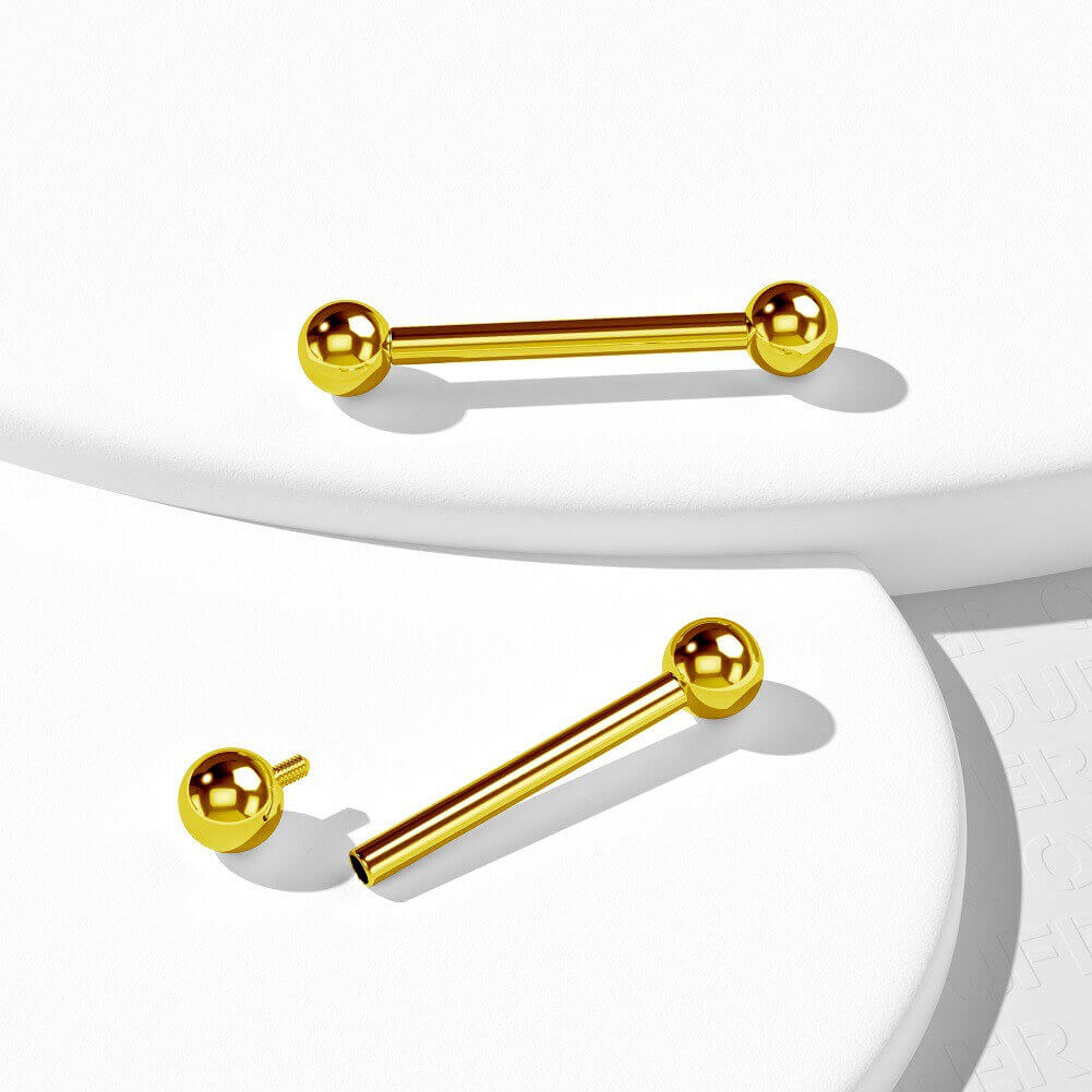 internally threaded gold bridge piercing