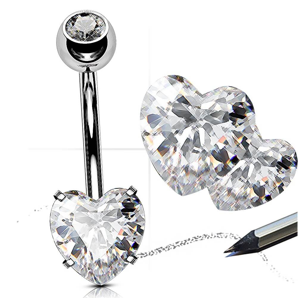 heart navel ring oufer body jewelry