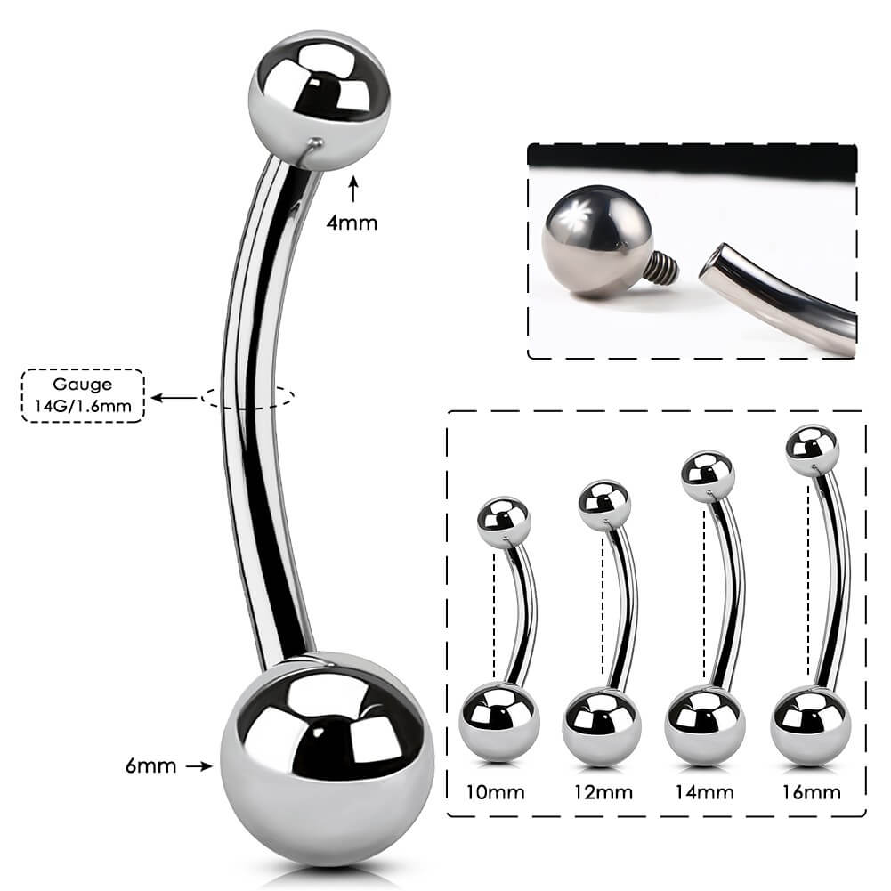 internally threaded titanium belly ring 