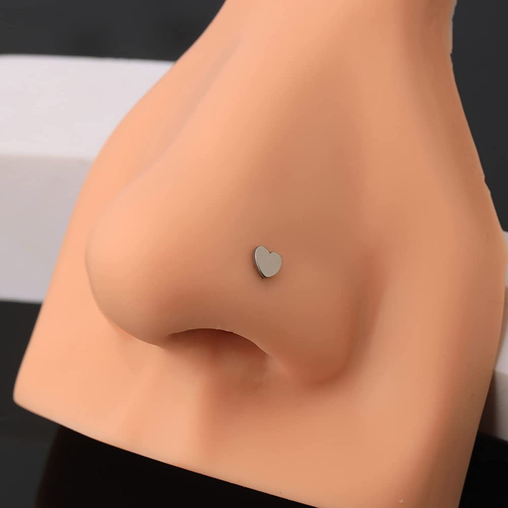 heart nose stud