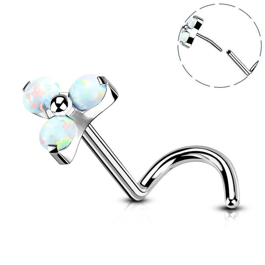 oufer opal nose ring stud