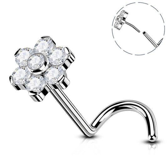 oufer flower nose studs