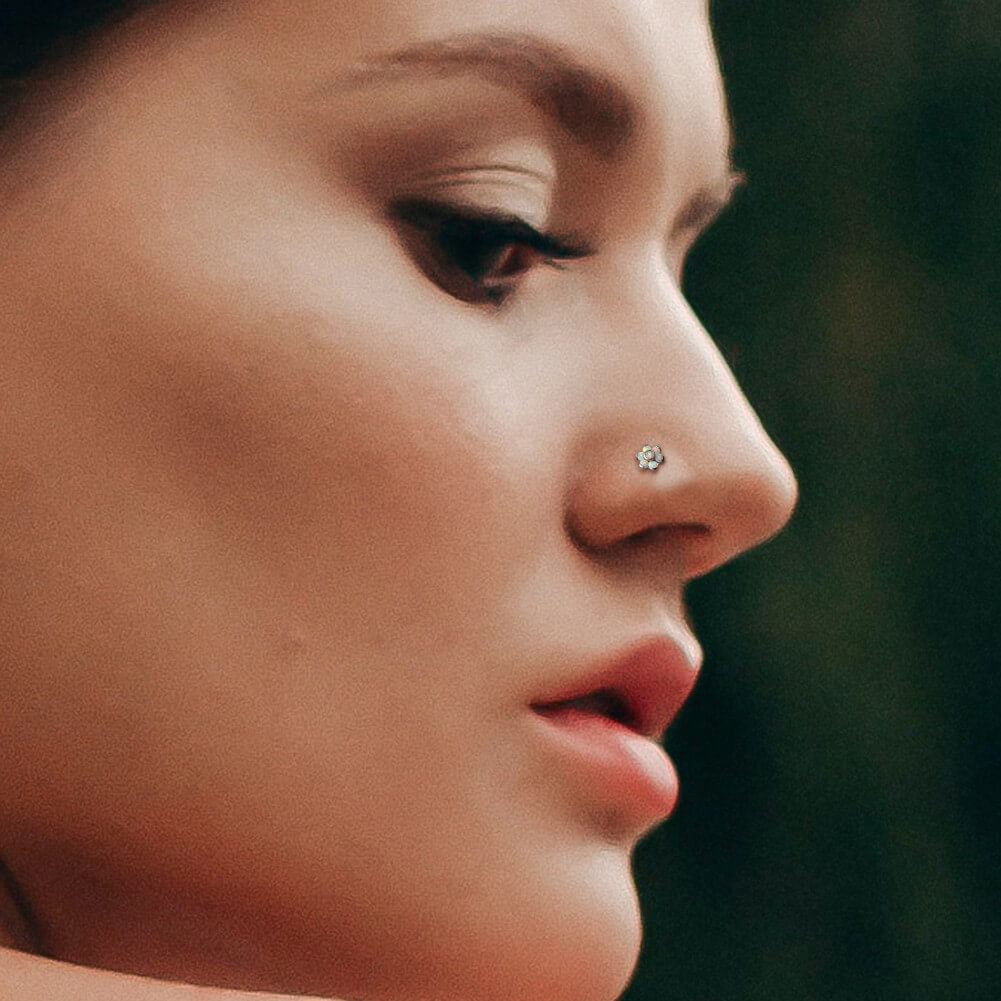 opal nose stud piercing 