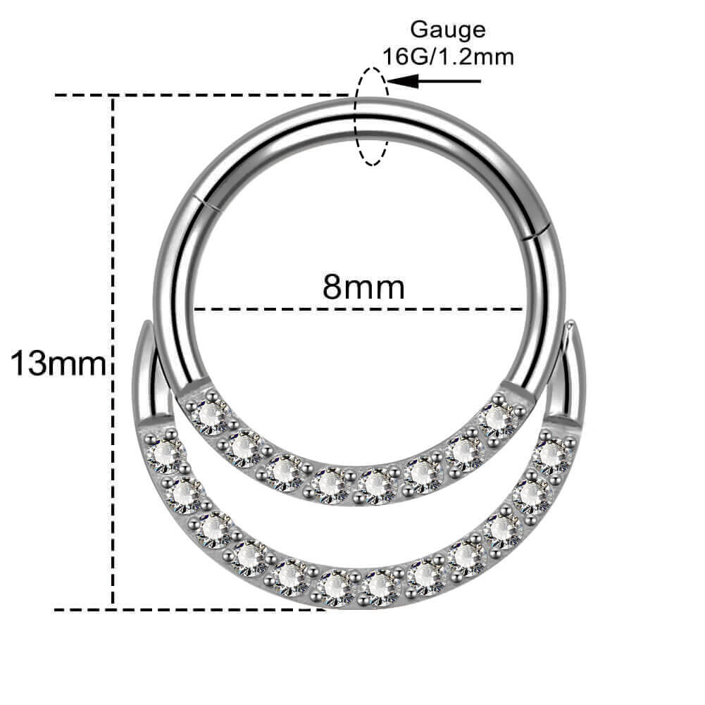 8mm double septum ring 