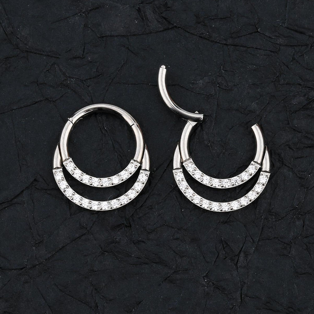 diamond double septum ring clicker