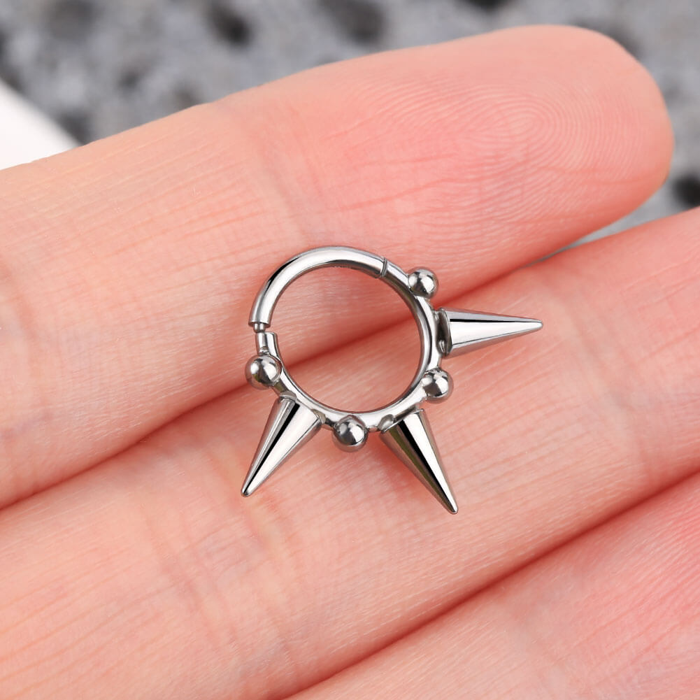 triple spike septum ring oufer body jewelry