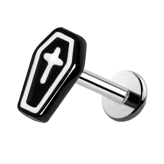 coffin black lip ring - OUFER BODY JEWELRY 