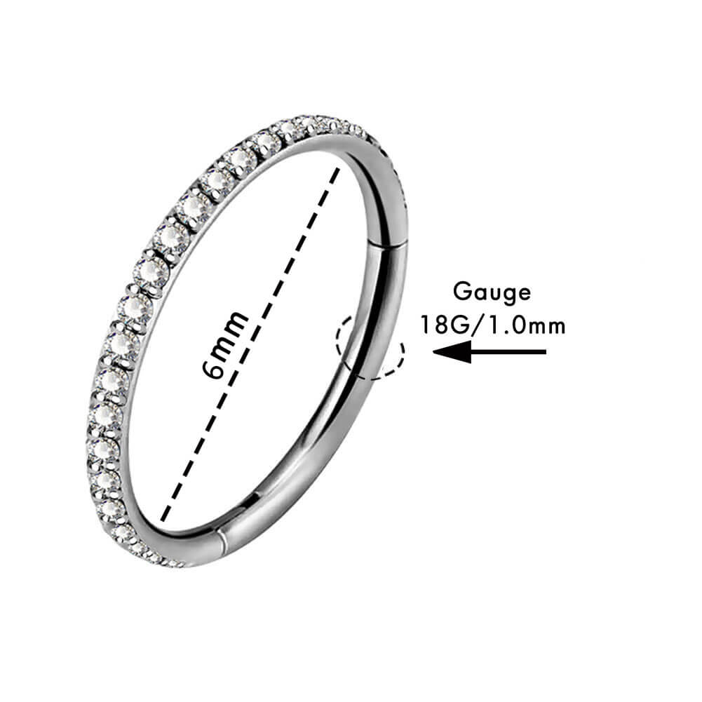 18g 6mm diamond nose hoop