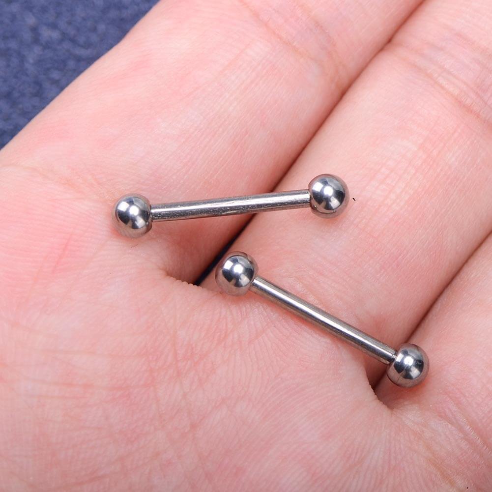 2PCS 14G Titanium Nipple Rings Nipple barbell Piercing - OUFER BODY JEWELRY 