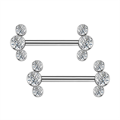 titanium CZ nipple ring - OUFER BODY JEWELRY