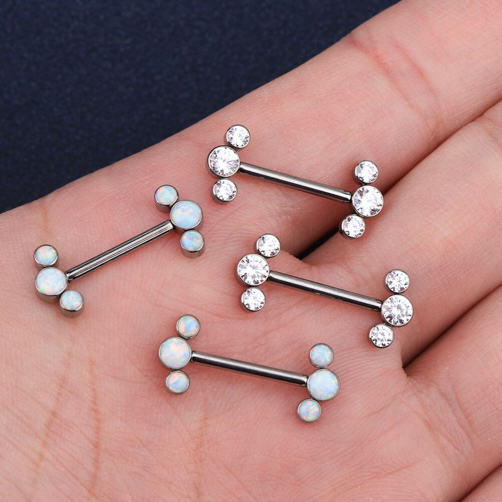 titanium nipple barbell - OUFER BODY JEWELRY