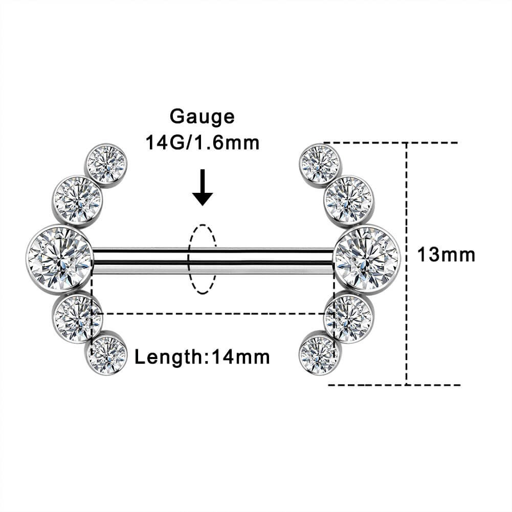 14g titanium nipple barbells