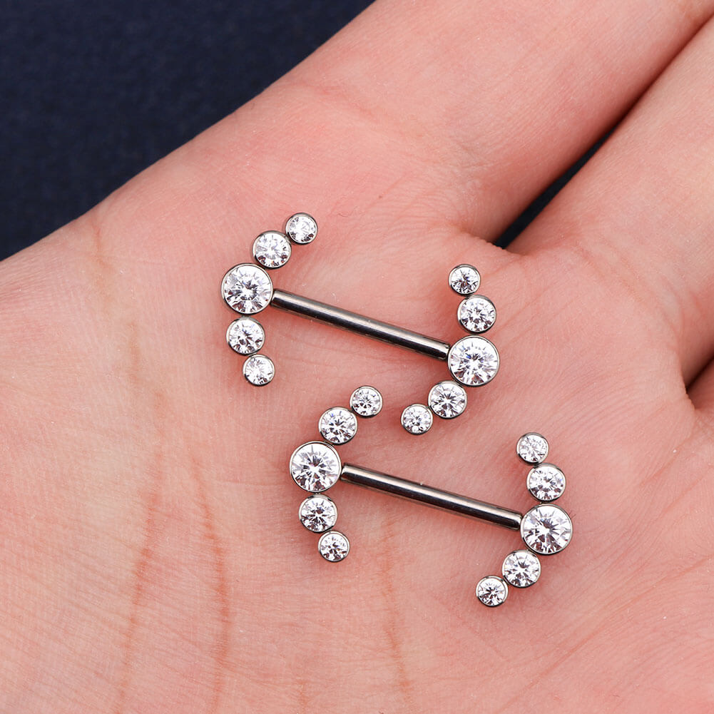 CZ titanium nipple barbells