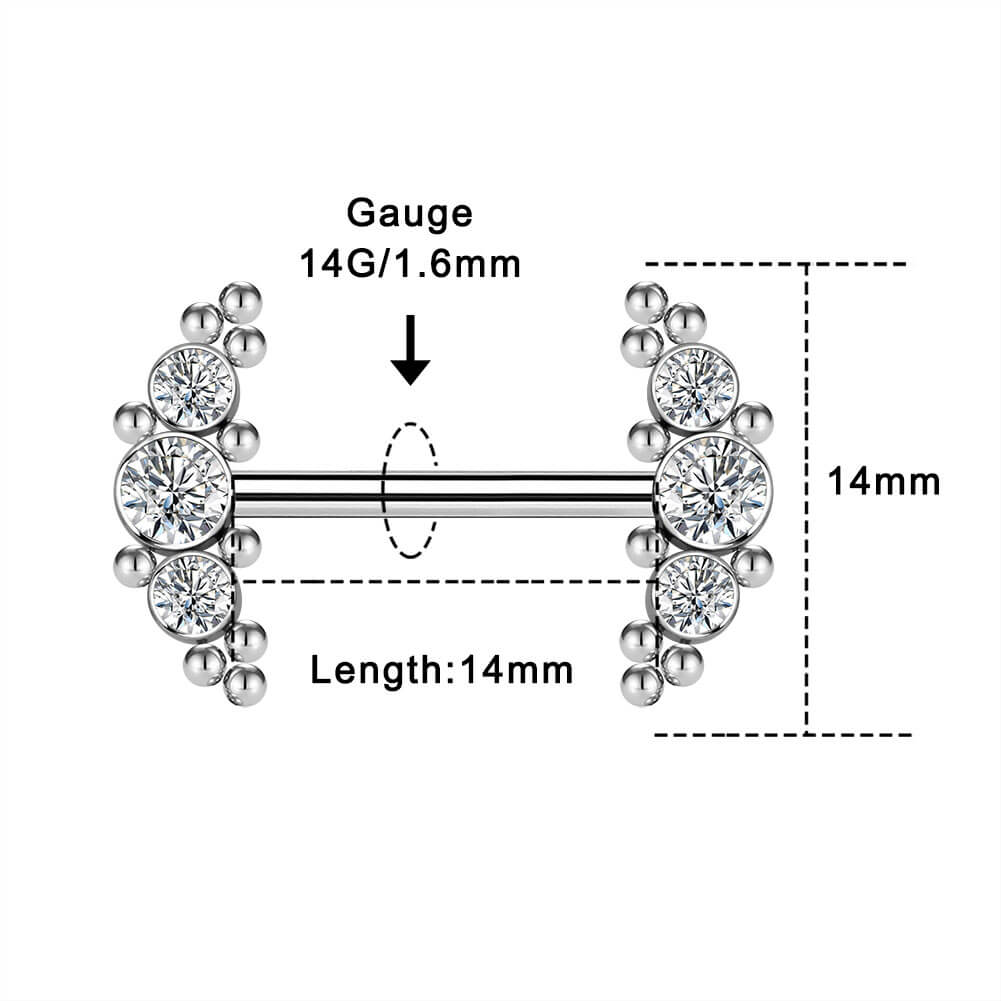 14g titanium nipple piercing jewelry