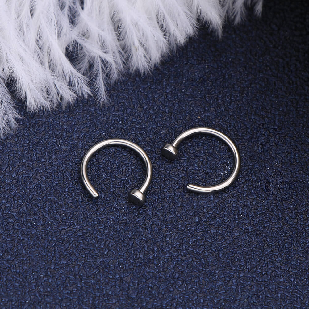 titanium nose hoop with stud